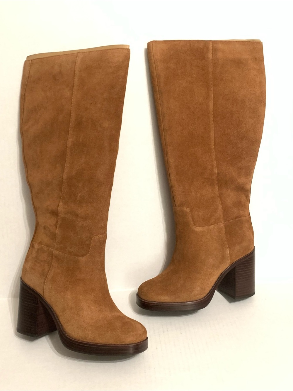 Vince Camuto Gibi Knee High Burnt Sugar Verona Suede Boots Size 7 Wide Calf